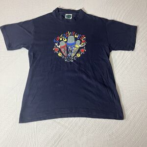 Vintage Golbal Village Made in USA Graphic Mens T-shirt Size M Together We Blend